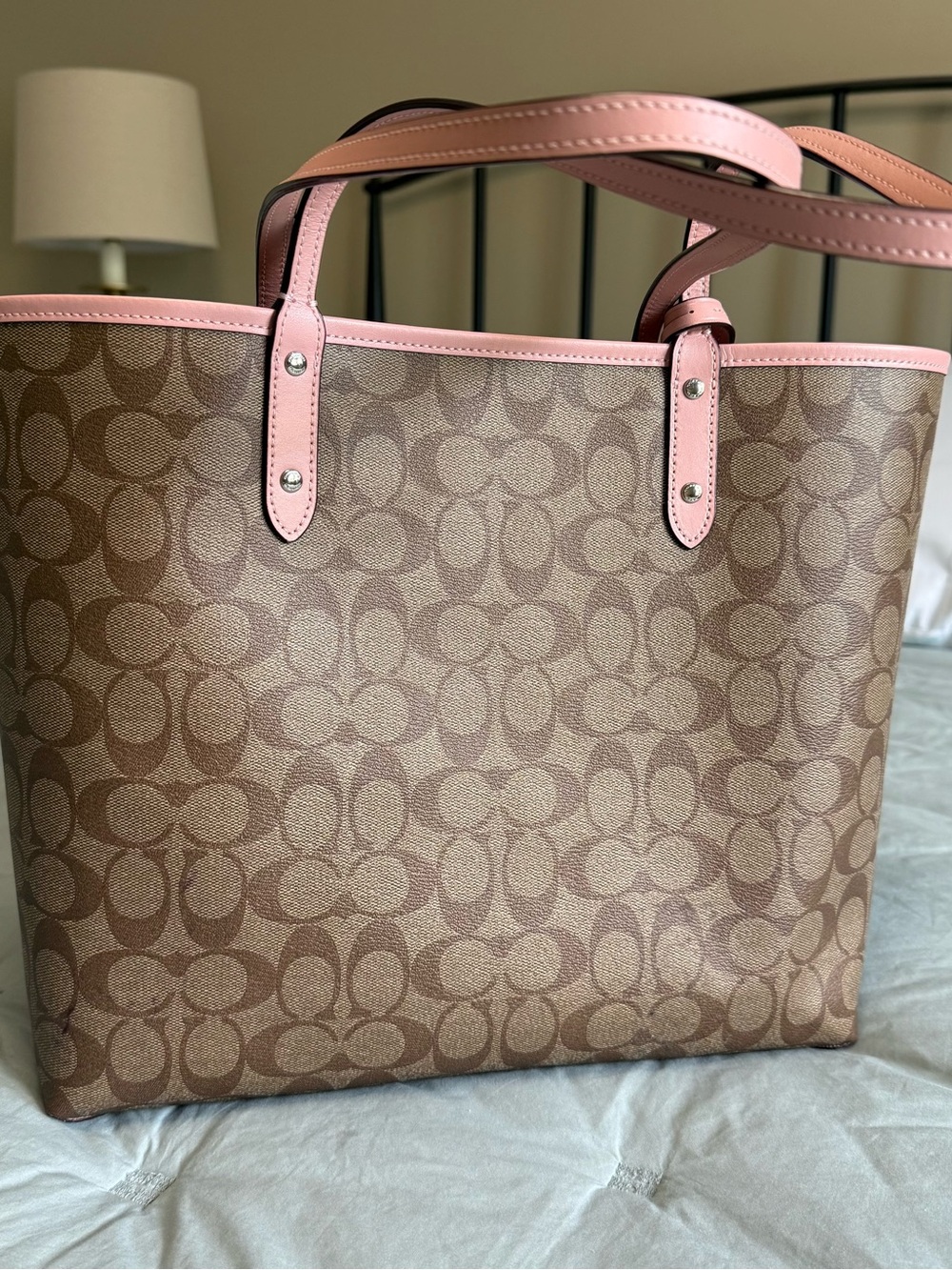 Coach Reversible City Tote and Matching Pink Pouch - Picture 5 of 14